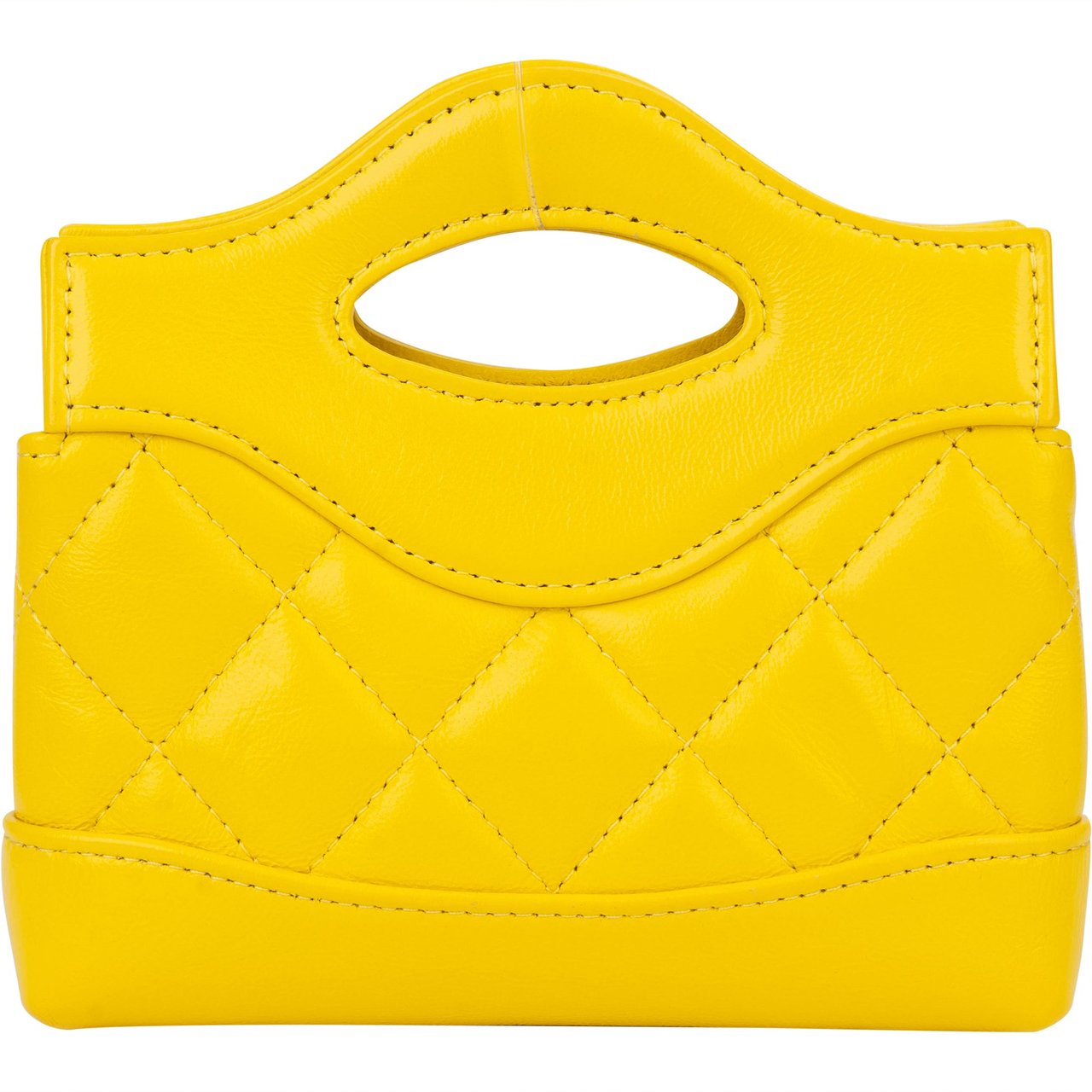 Chanel Chanel Quilted Lambskin Micro 31 Crossbody Bag Geel