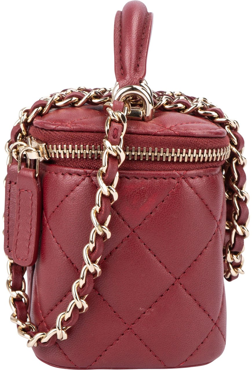 Chanel Chanel Quilted Lambskin Mini Vanity Handbag Rood