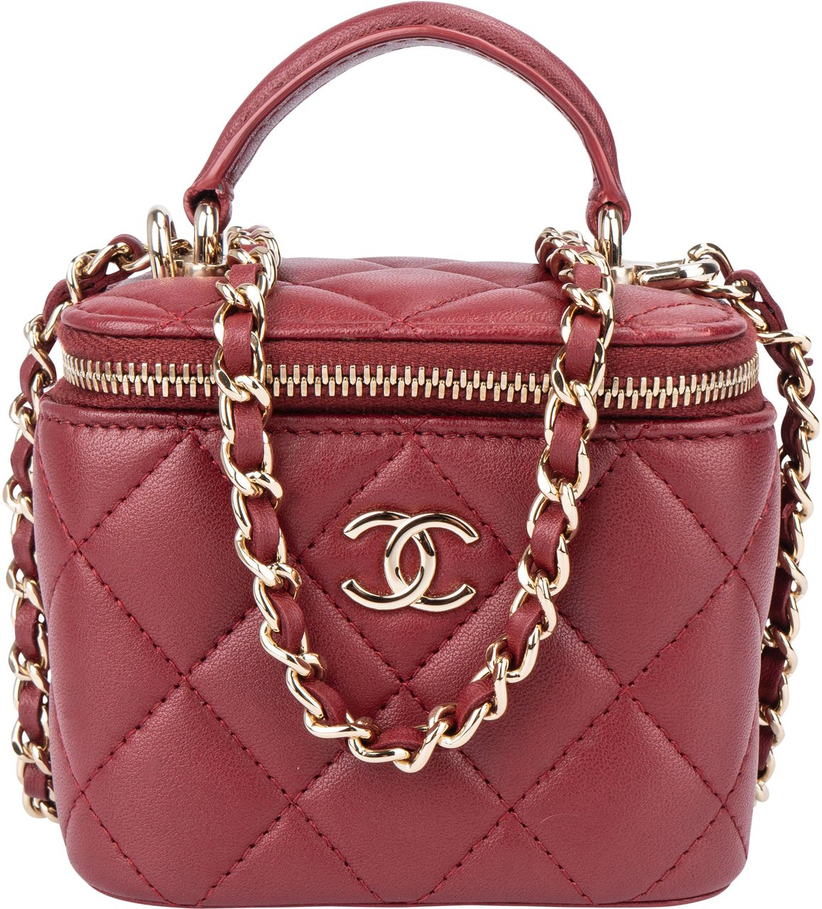 Chanel Chanel Quilted Lambskin Mini Vanity Handbag Rood