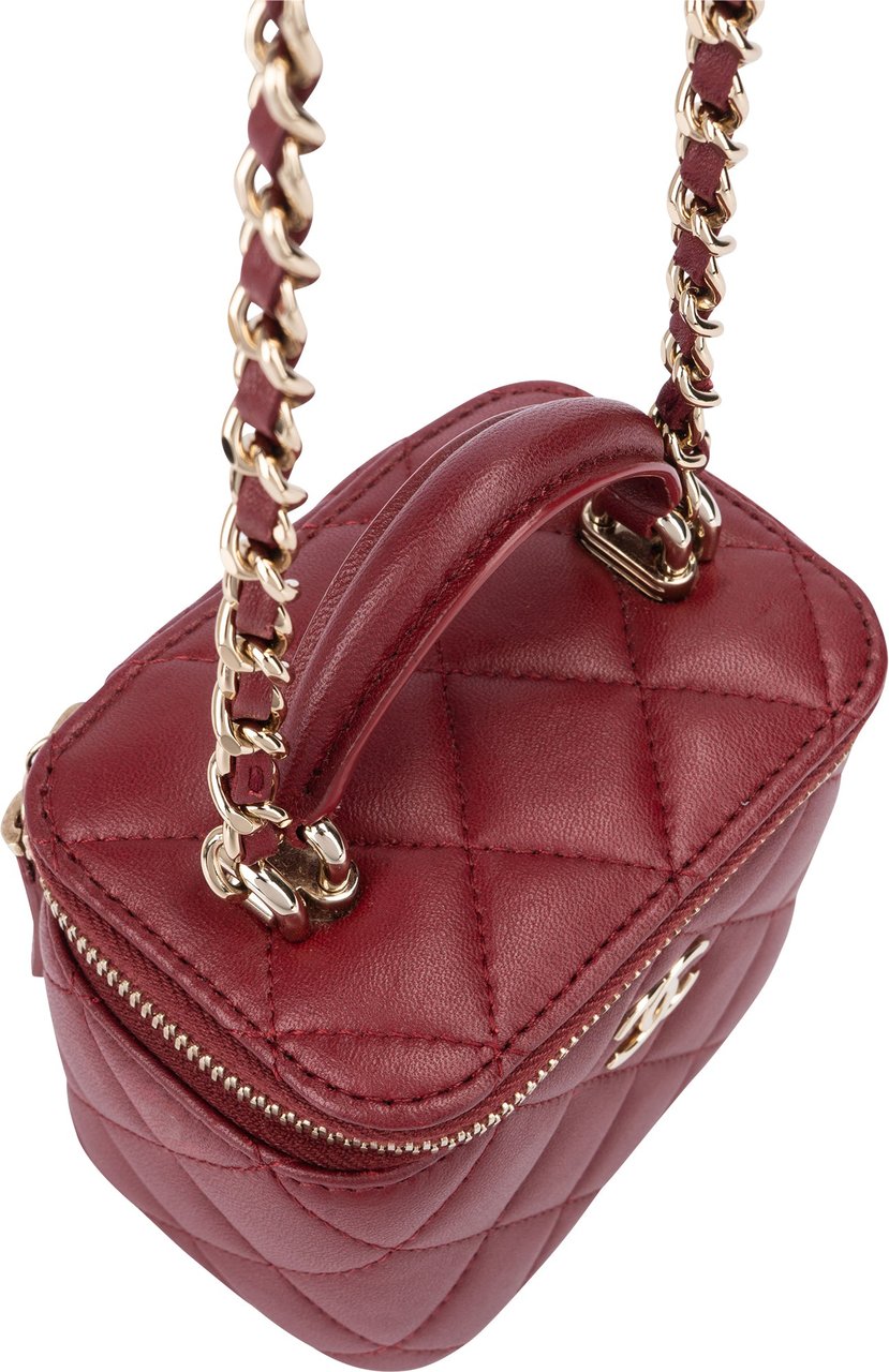 Chanel Chanel Quilted Lambskin Mini Vanity Handbag Rood