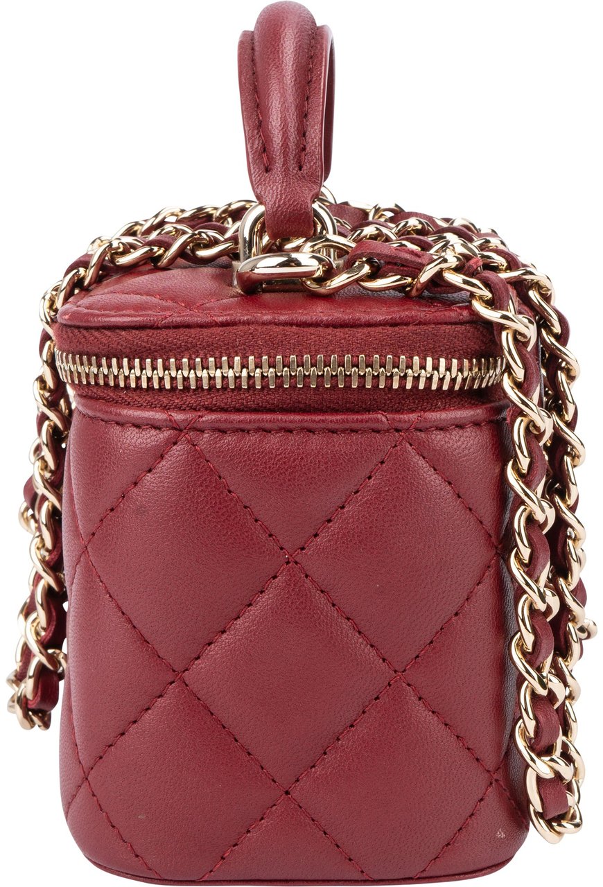 Chanel Chanel Quilted Lambskin Mini Vanity Handbag Rood