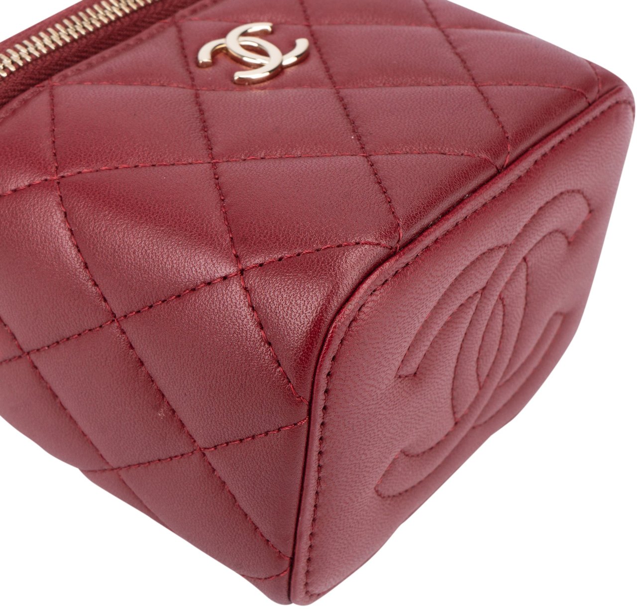 Chanel Chanel Quilted Lambskin Mini Vanity Handbag Rood