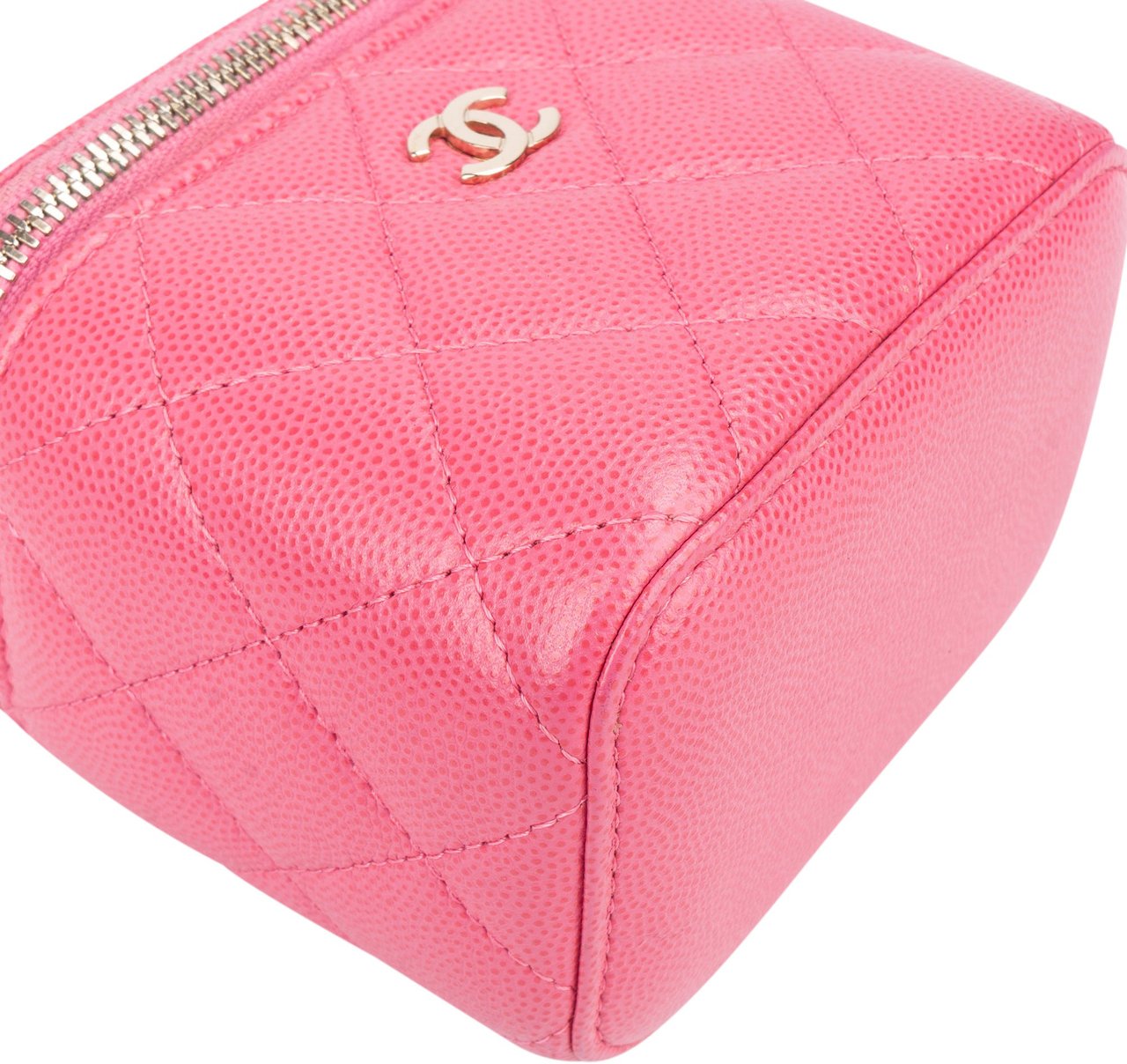 Chanel Quilted Caviar Leather Mini Vanity Crossbody Bag Rood