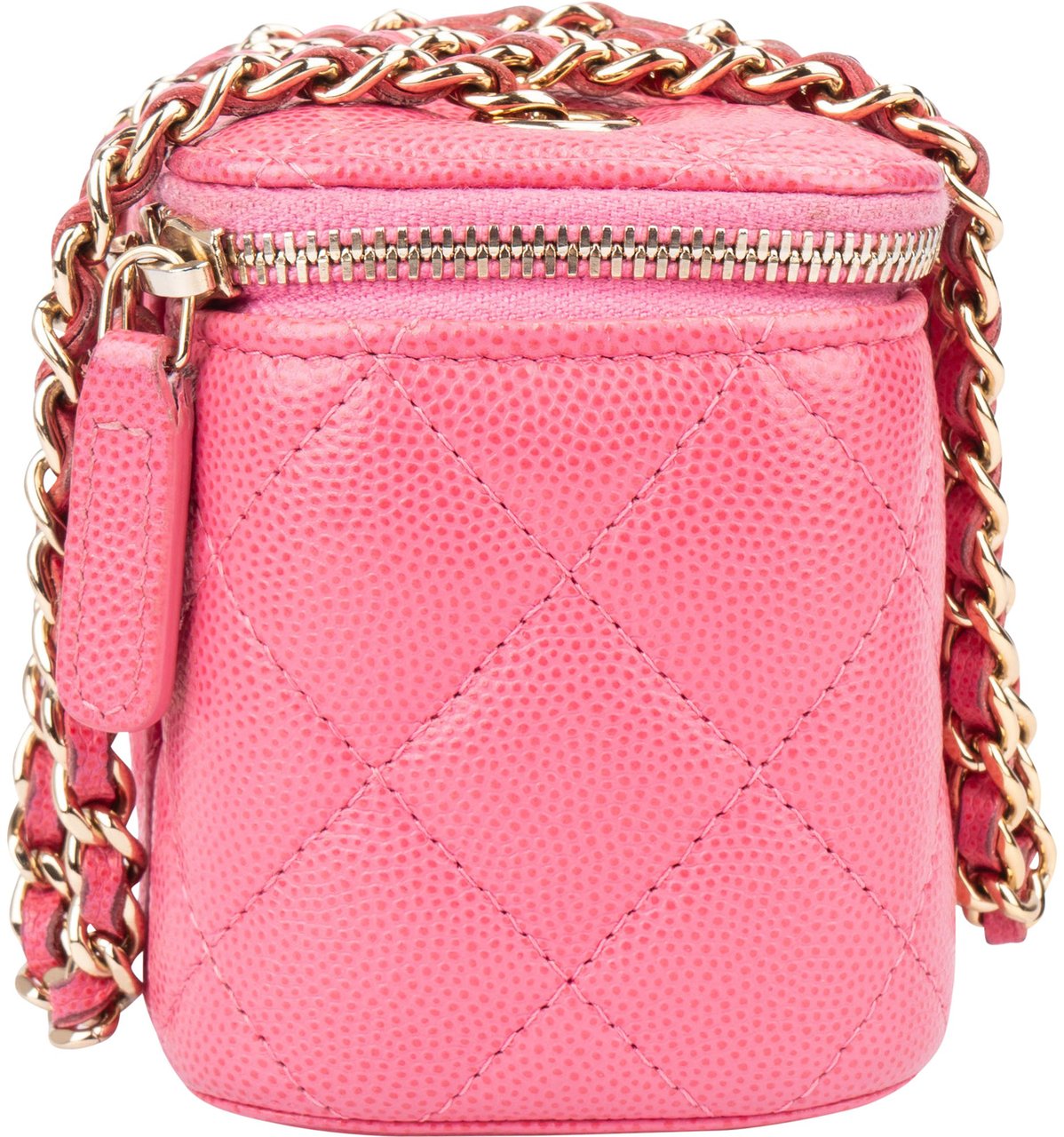 Chanel Quilted Caviar Leather Mini Vanity Crossbody Bag Rood