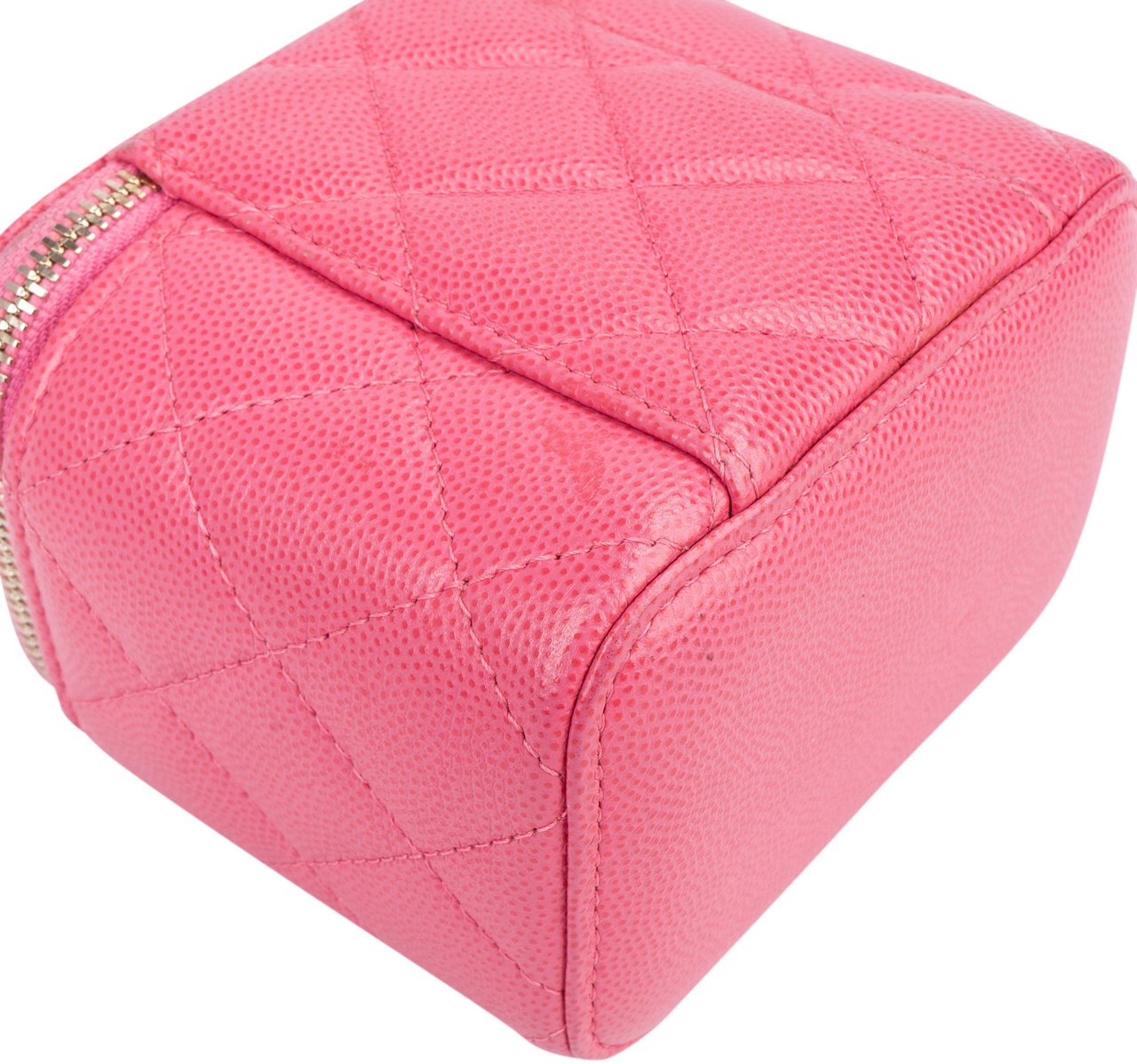 Chanel Quilted Caviar Leather Mini Vanity Crossbody Bag Rood