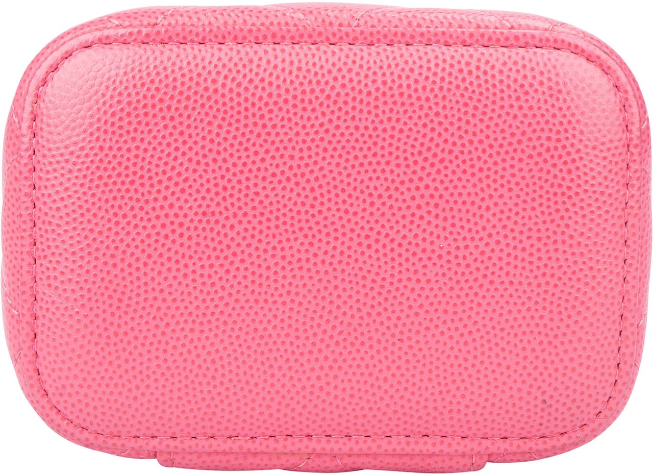 Chanel Quilted Caviar Leather Mini Vanity Crossbody Bag Rood