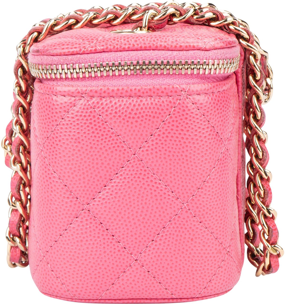Chanel Quilted Caviar Leather Mini Vanity Crossbody Bag Rood