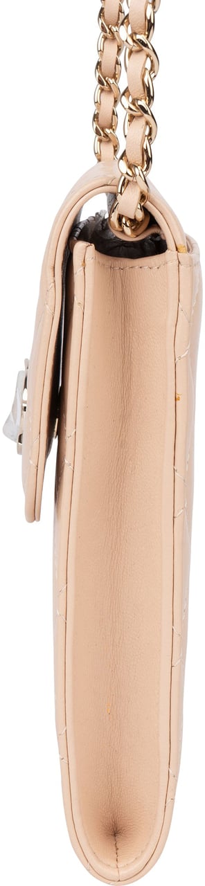 Chanel Chanel Quilted Lambskin On Chain Single Flap Crossbody Bag Beige