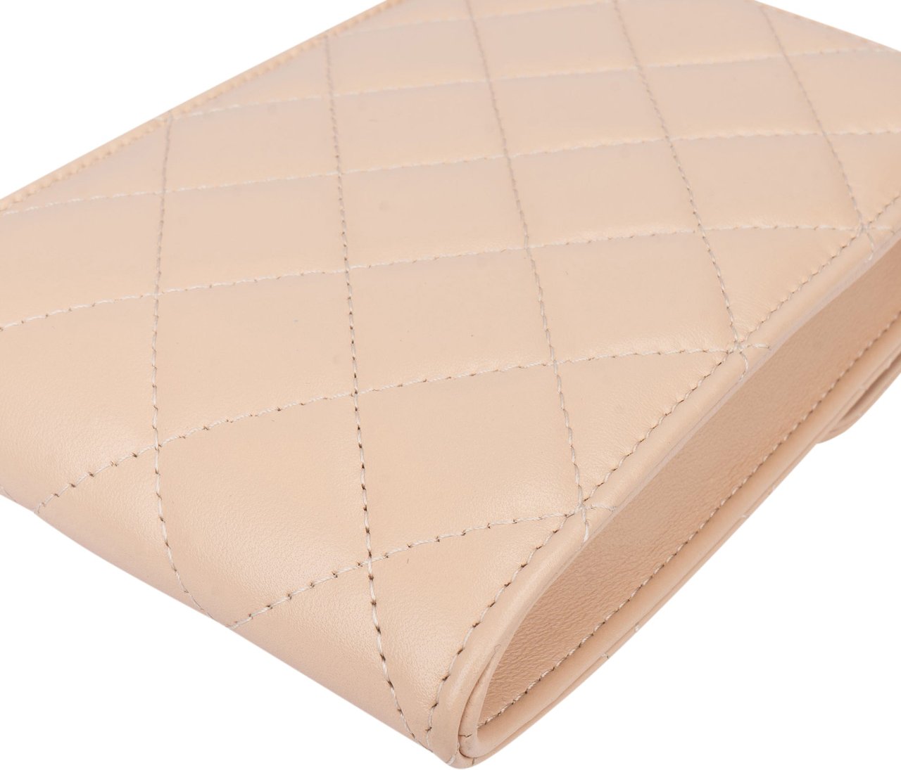 Chanel Chanel Quilted Lambskin On Chain Single Flap Crossbody Bag Beige