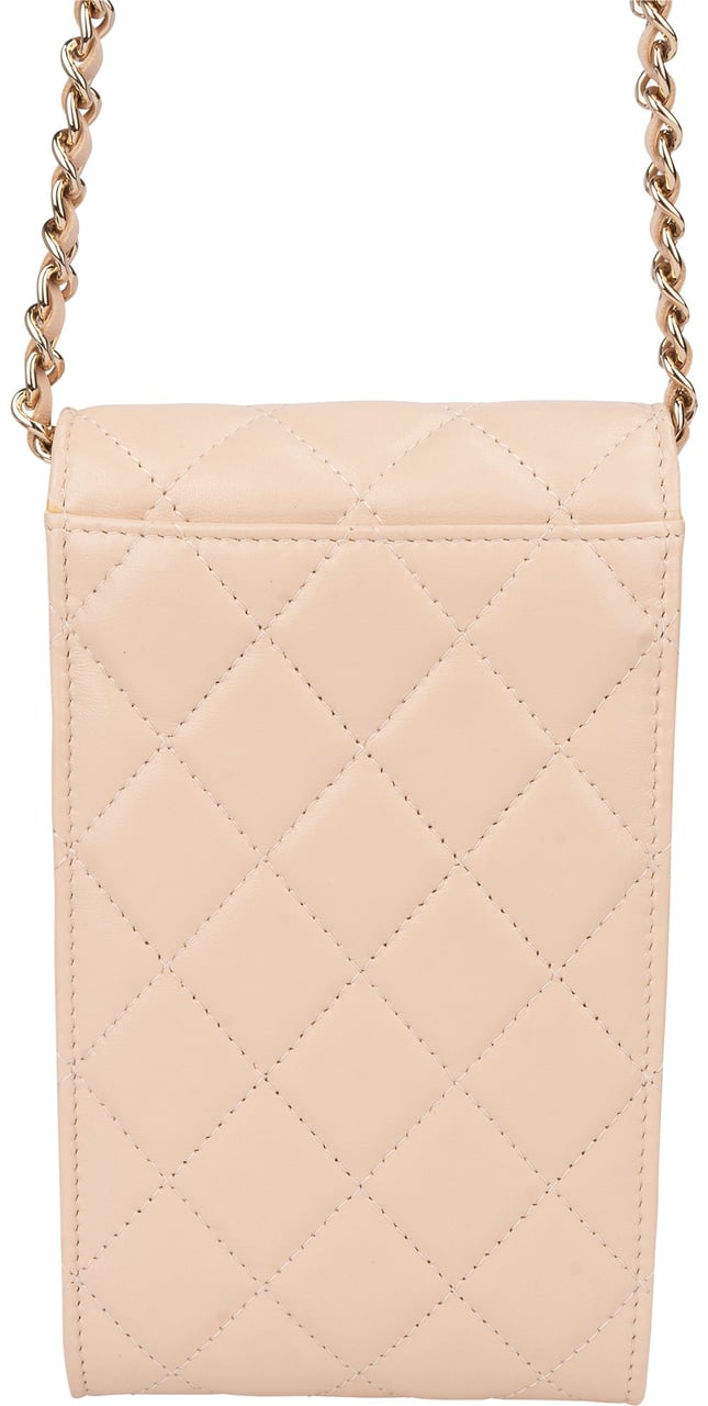 Chanel Chanel Quilted Lambskin On Chain Single Flap Crossbody Bag Beige