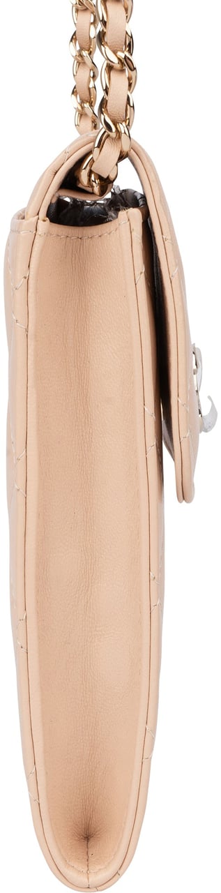 Chanel Chanel Quilted Lambskin On Chain Single Flap Crossbody Bag Beige