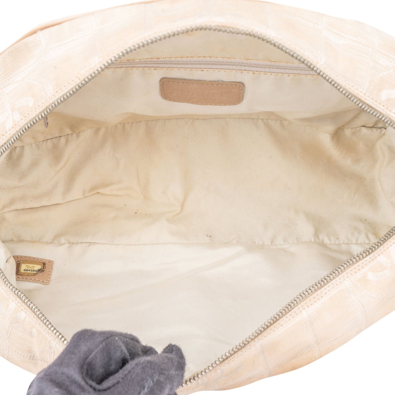 Chanel Chanel Travel Line Monogram Handbag Beige