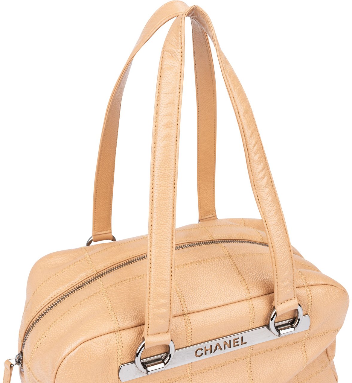 Chanel Chanel Caviar Leather Chocolate Bar Shoulder Bag Beige