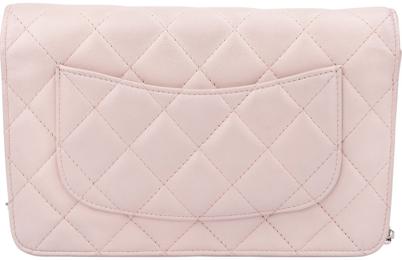 Chanel Chanel Quilted Lambskin Wallet On Chain Crossbody Bag Roze