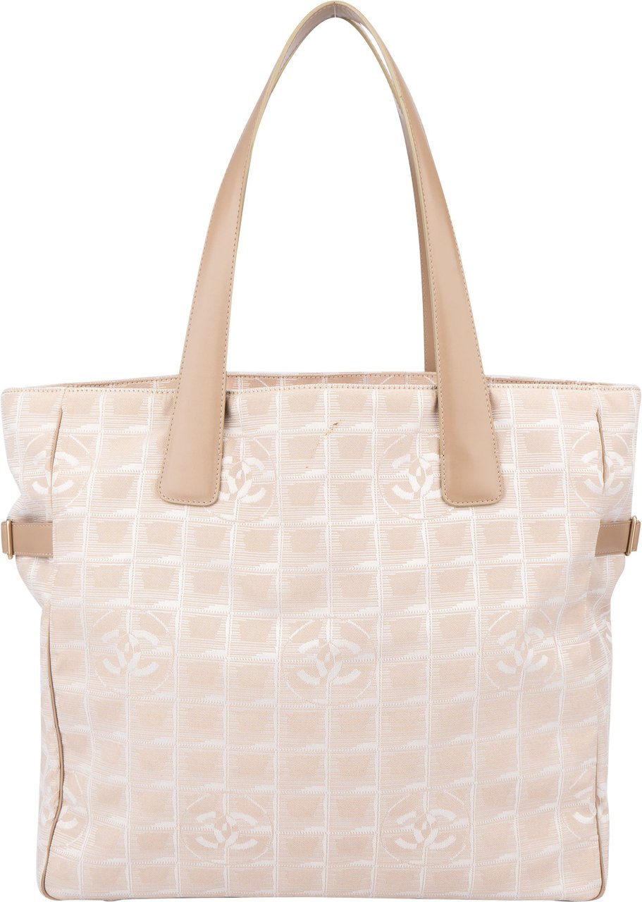 Chanel Chanel Travel Line Monogram Handbag Beige