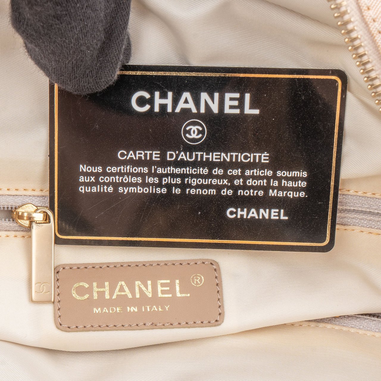Chanel Chanel Travel Line Monogram Handbag Beige