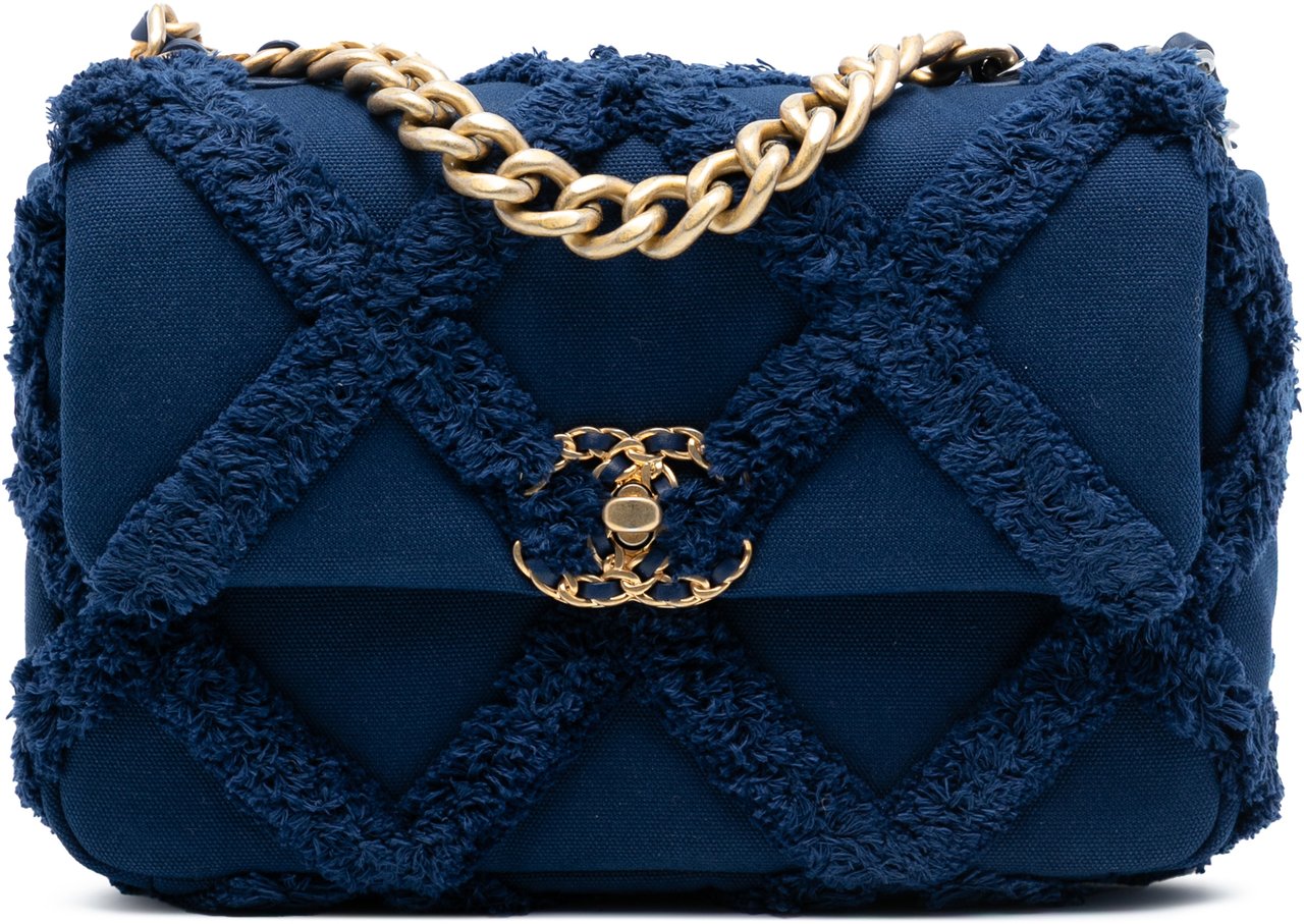 Chanel Medium Canvas and Cotton 19 Flap Blauw