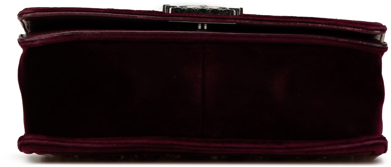 Chanel Old Medium Velvet and Tweed Boy Flap Rood