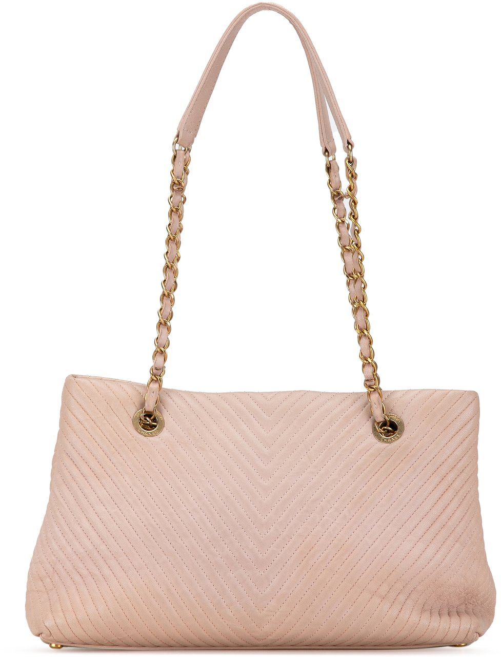 Chanel Large Chevron Calfskin Surpique Tote Roze