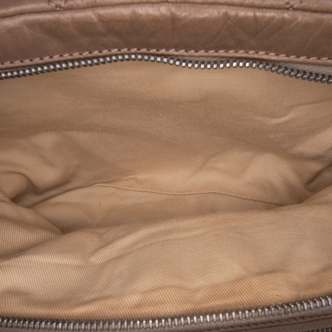 Chanel Distressed Lambskin Lady Braid Bowler Bag Bruin