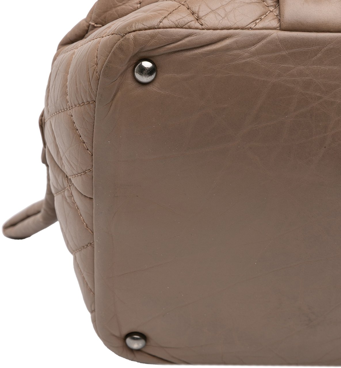 Chanel Distressed Lambskin Lady Braid Bowler Bag Bruin