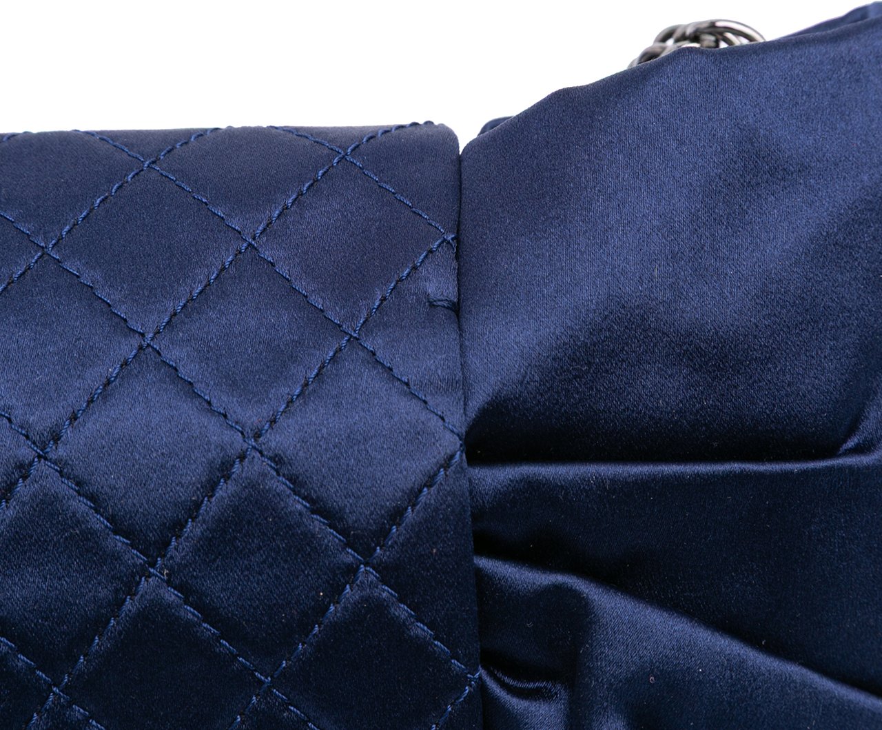 Chanel CC Satin Bow Clutch with Chain Blauw