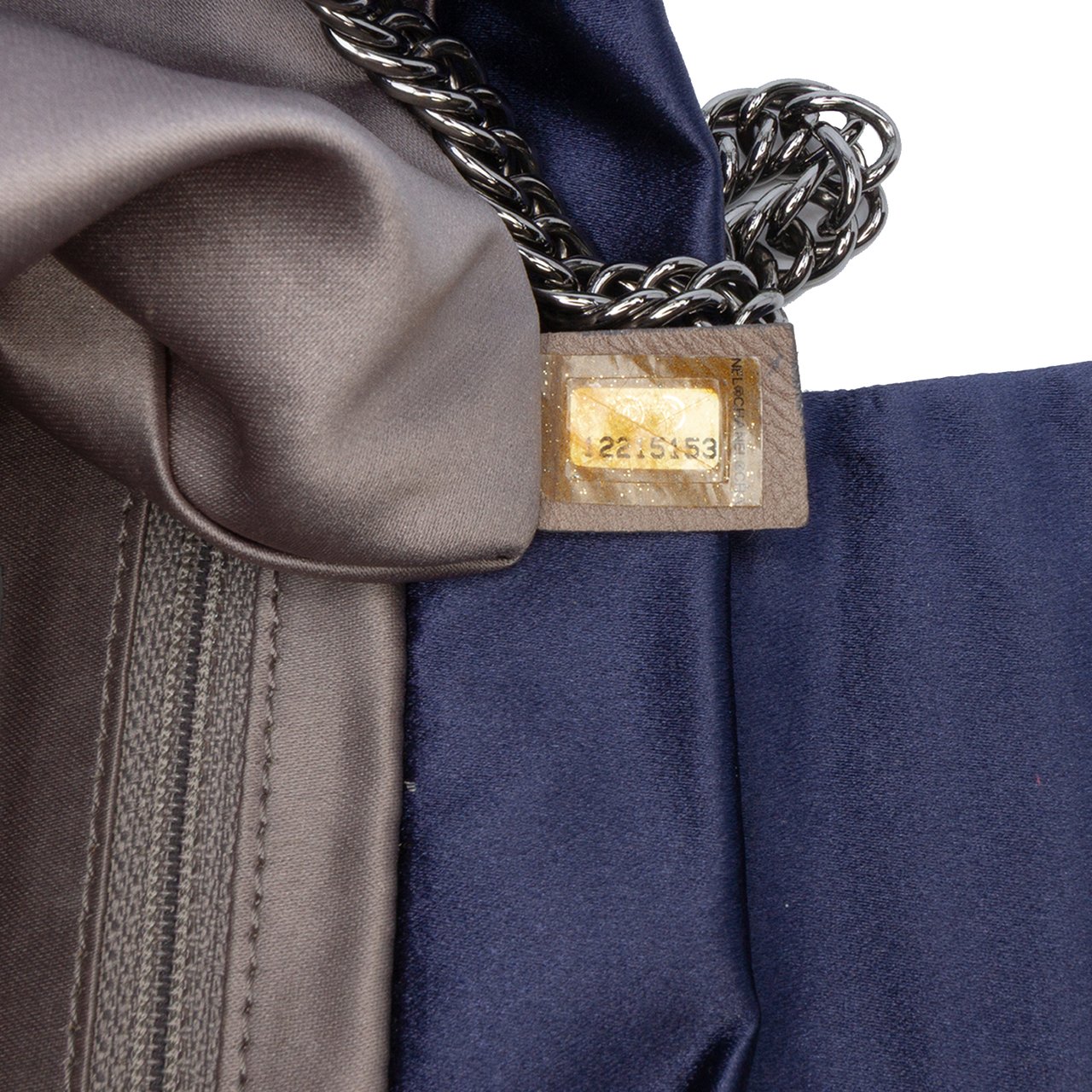 Chanel CC Satin Bow Clutch with Chain Blauw