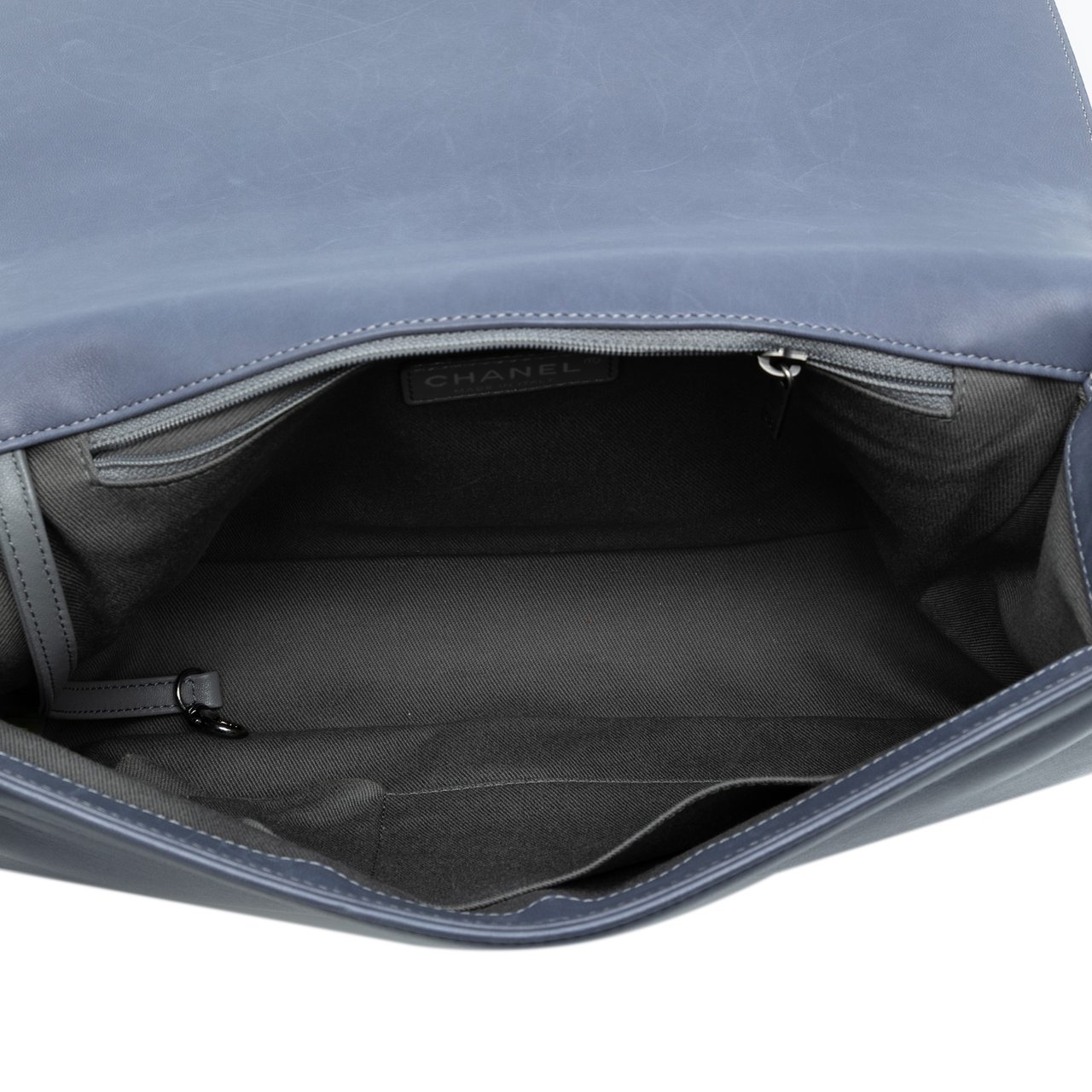 Chanel Large Quilted Lambskin Boy Flap Grijs