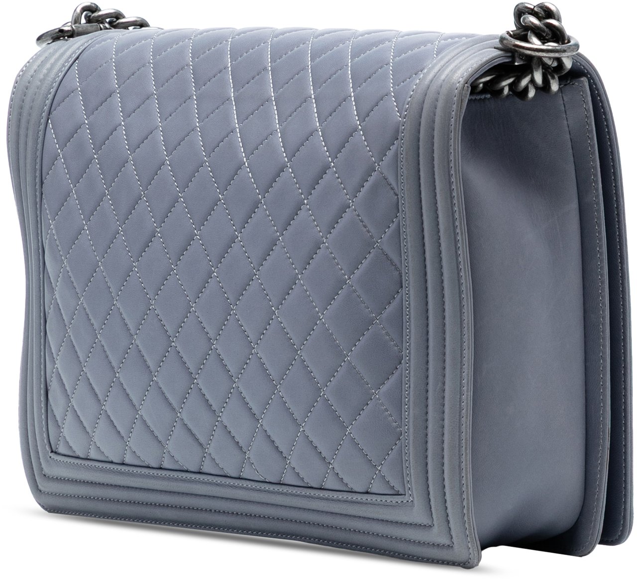 Chanel Large Quilted Lambskin Boy Flap Grijs