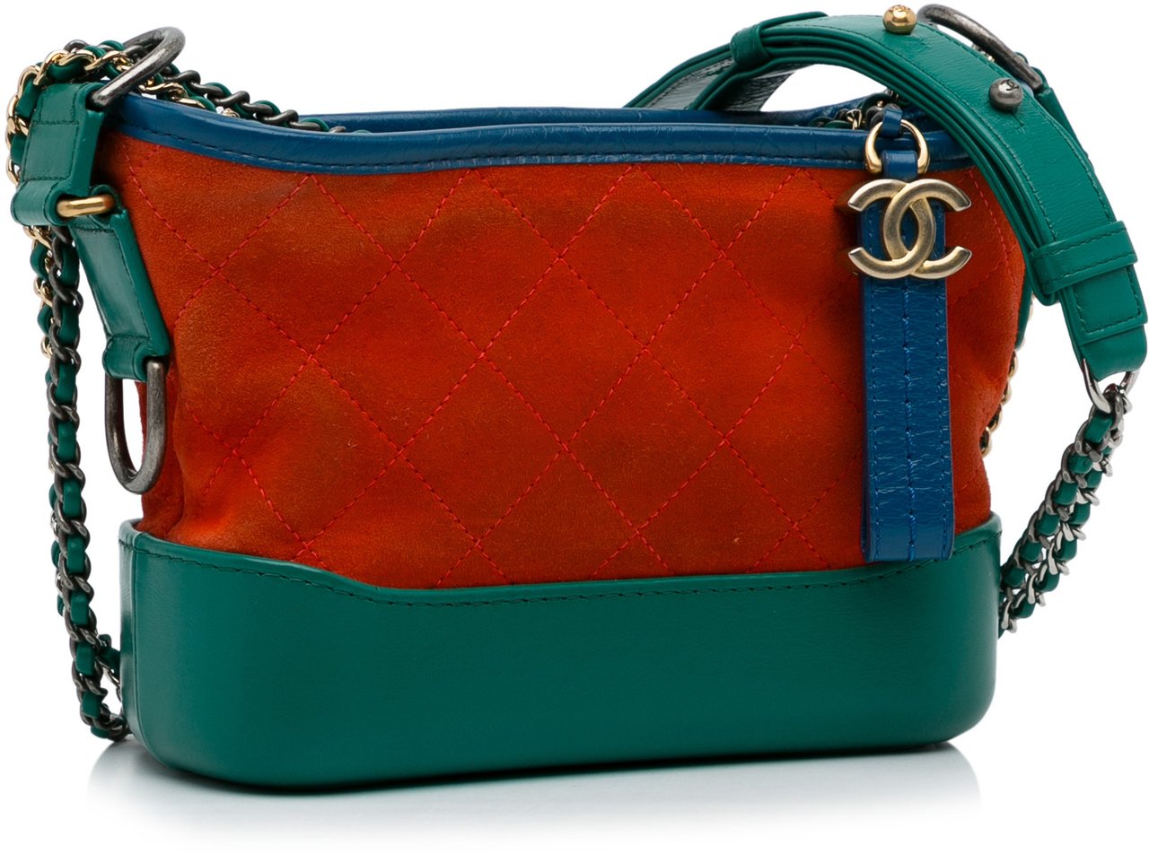 Chanel Small Suede Gabrielle Crossbody Oranje