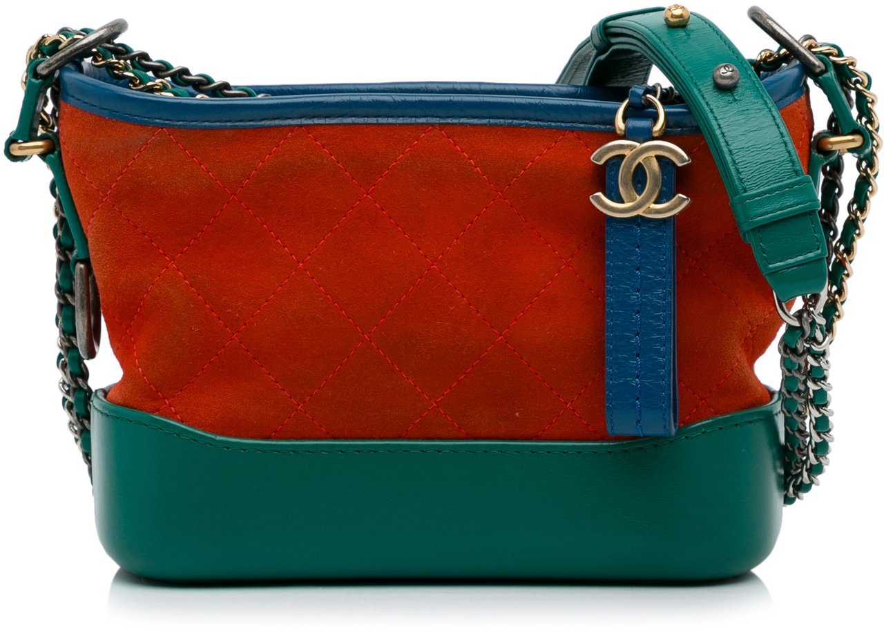 Chanel Small Suede Gabrielle Crossbody Oranje