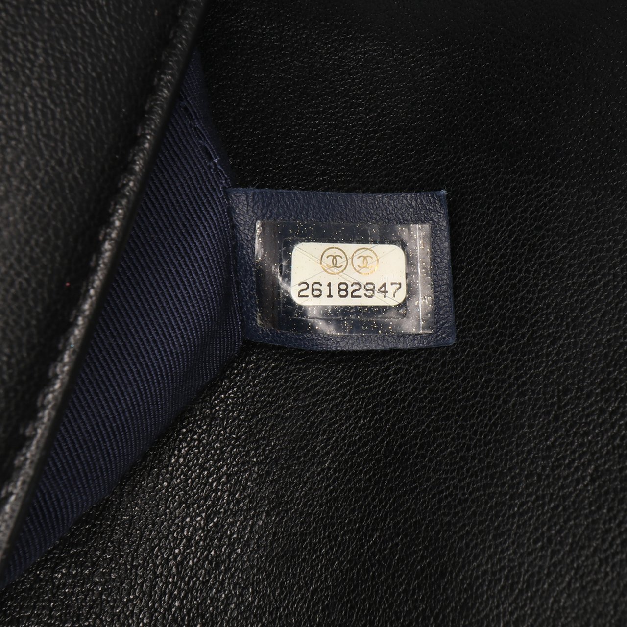Chanel Mini Quilted Sheepskin Double Chevron Flap Blauw
