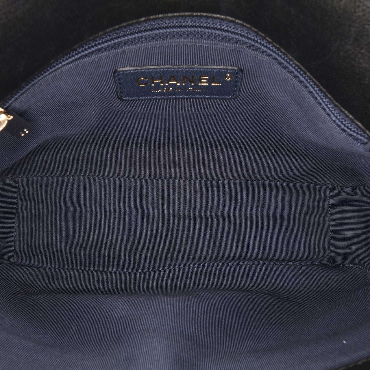 Chanel Mini Quilted Sheepskin Double Chevron Flap Blauw