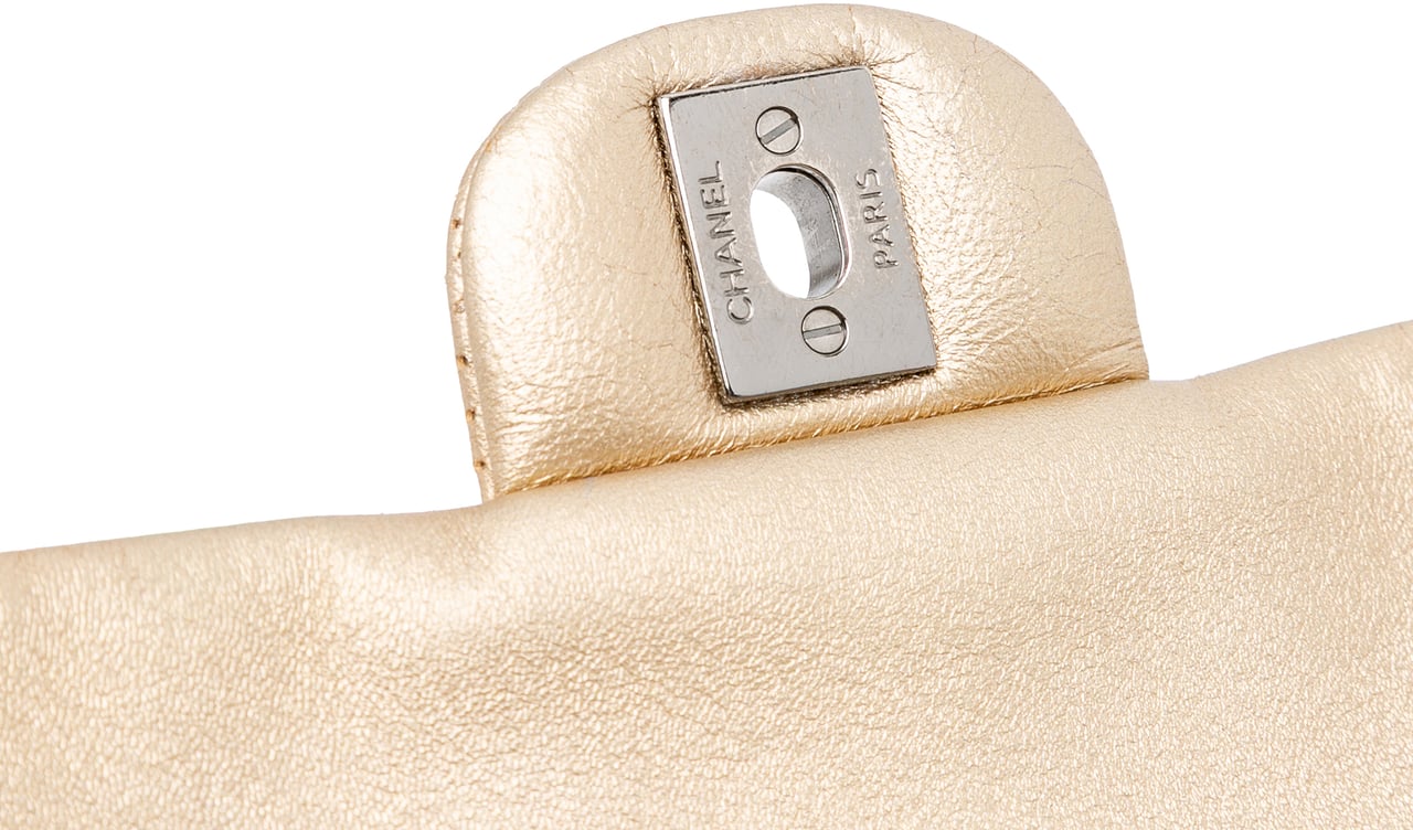 Chanel Paris-Dubai Small Perforated Metallic Lambskin Medals Flap Goud