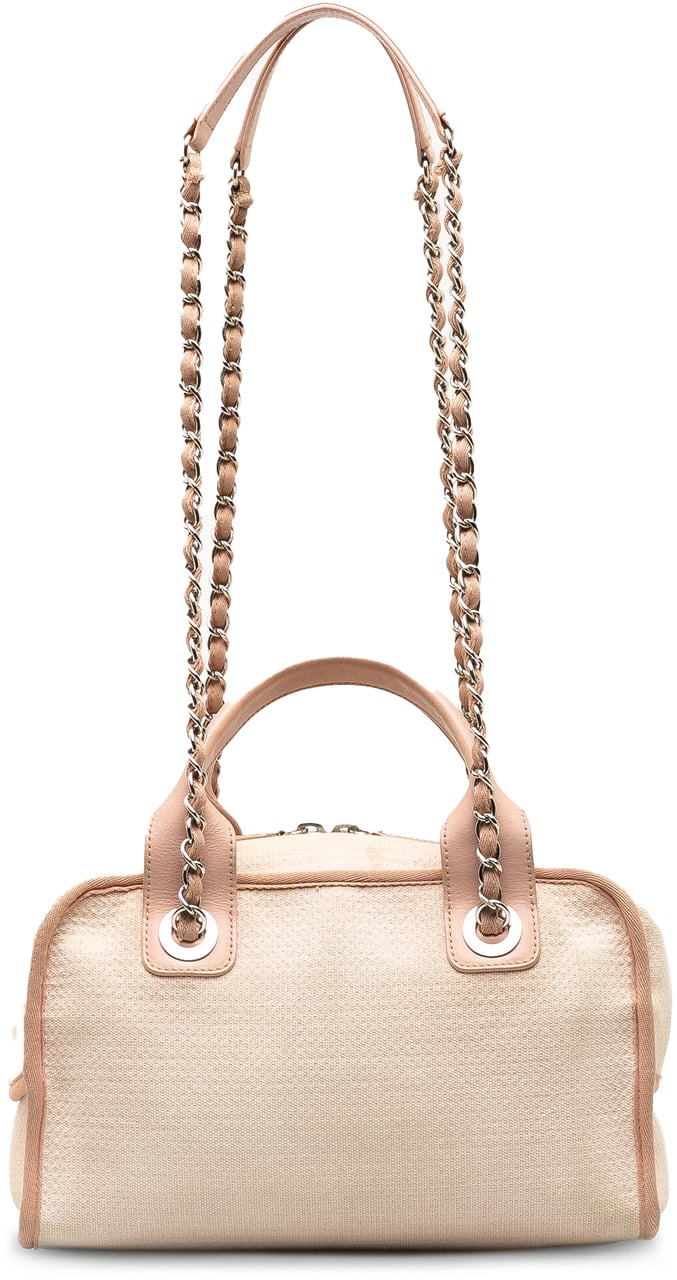 Chanel Small Canvas Deauville Bowling Bag Roze