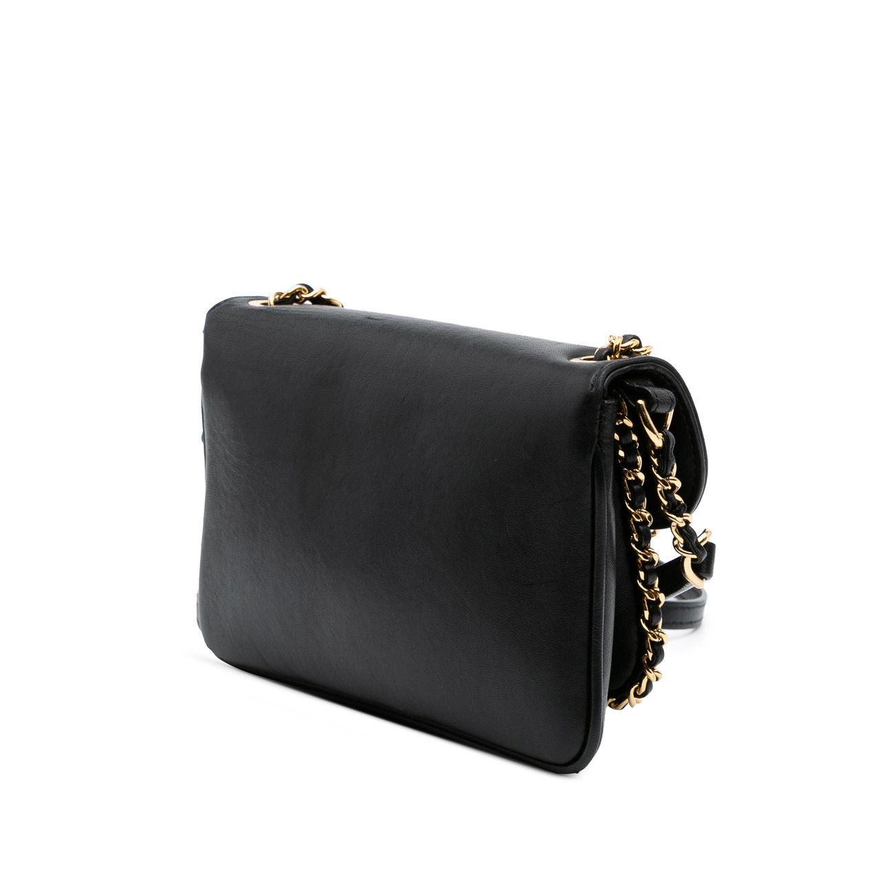 Chanel Small Quilted Lambskin CC Unchained Flap Zwart
