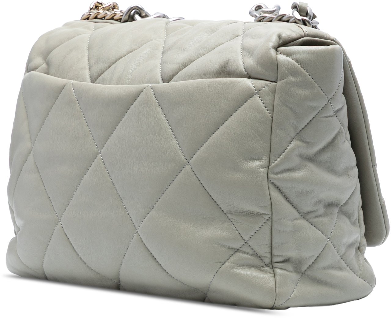 Chanel Maxi Lambskin 19 Flap Grijs