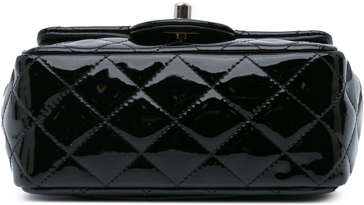 Chanel Mini Square Classic Patent Single Flap Zwart