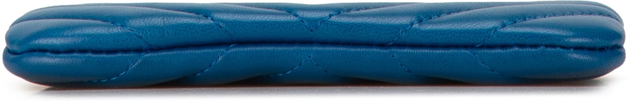 Chanel Chevron Lambskin O Case Pouch Blauw
