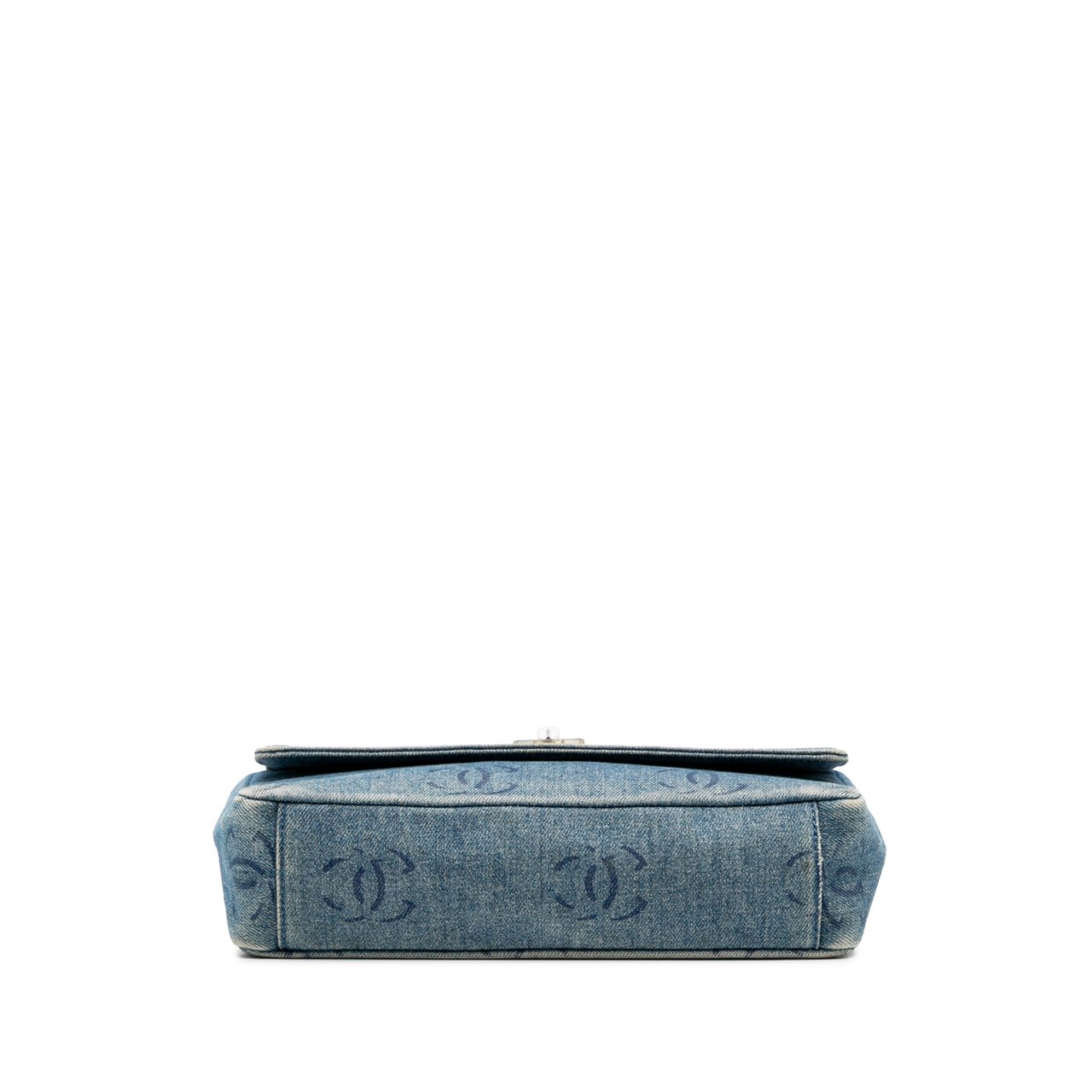 Chanel CC Printed Denim Single Flap Blauw