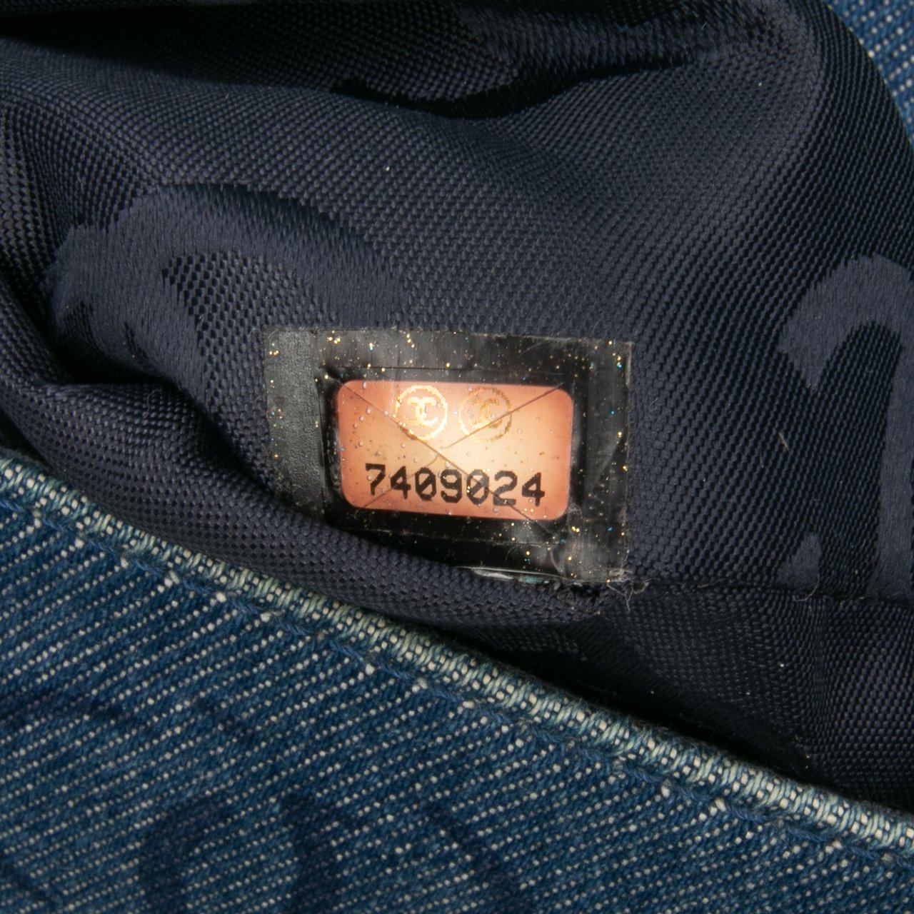 Chanel CC Printed Denim Single Flap Blauw