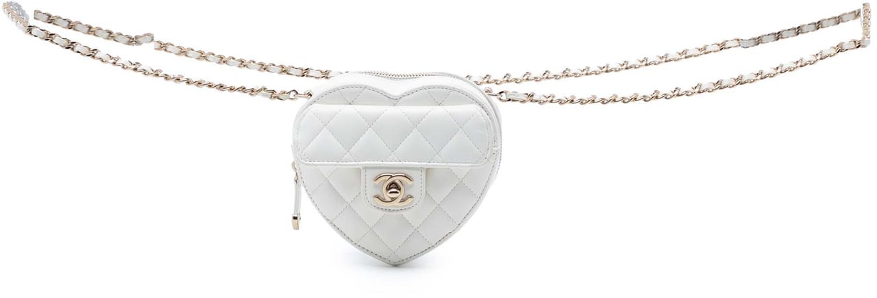 Chanel Mini Lambskin CC in Love Heart Crossbody Wit