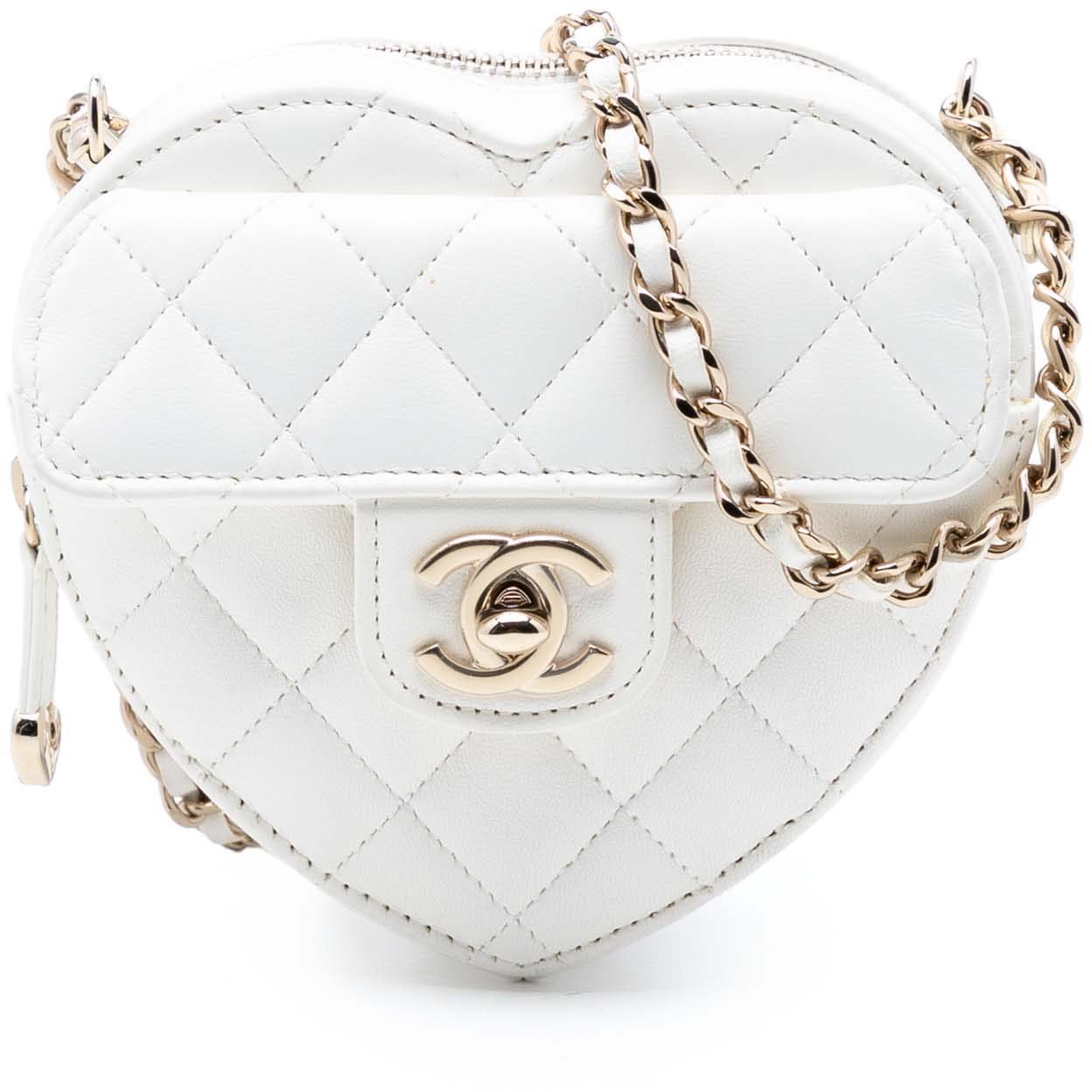 Chanel Mini Lambskin CC in Love Heart Crossbody Wit