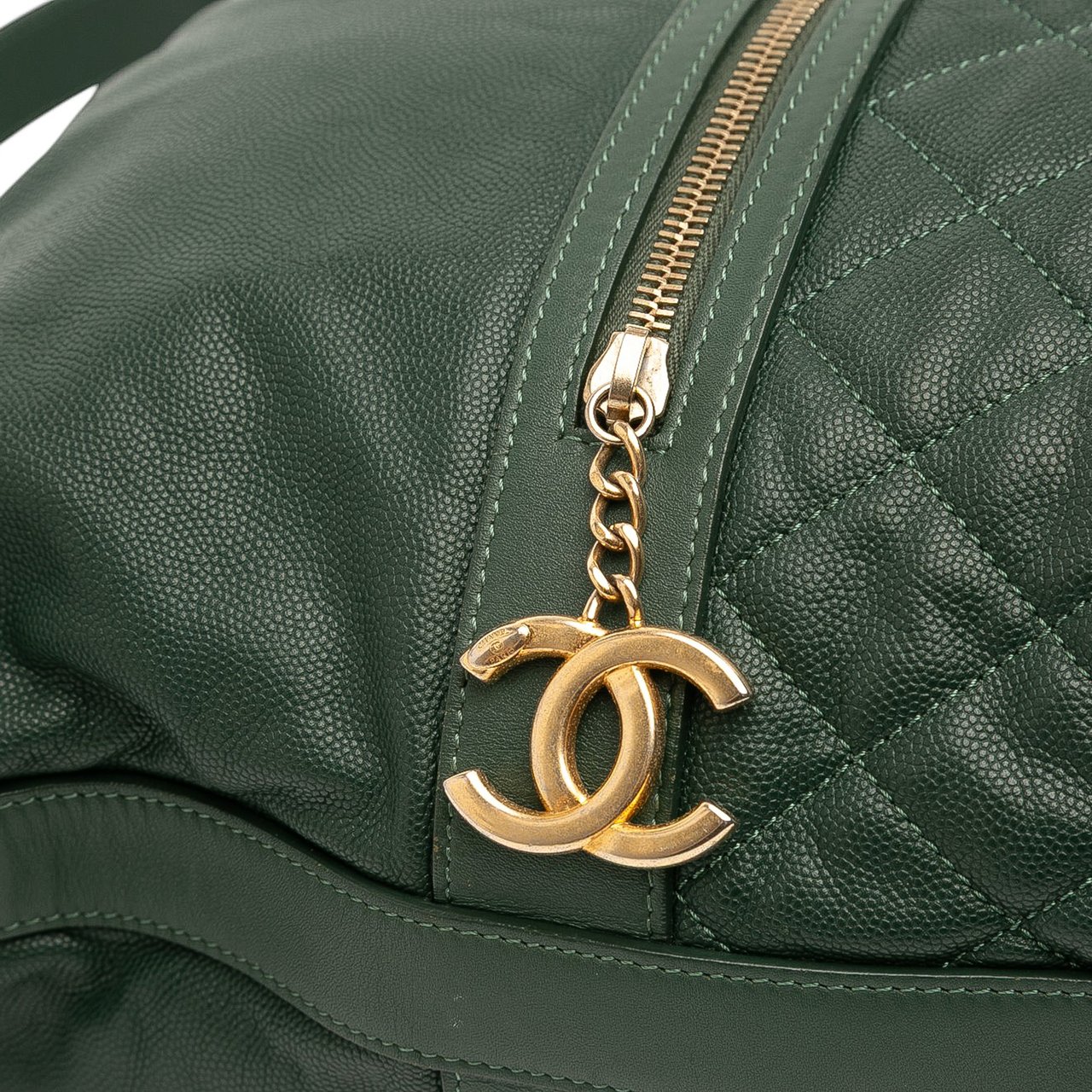 Chanel CC Quilted Caviar Casual Style Hobo Groen