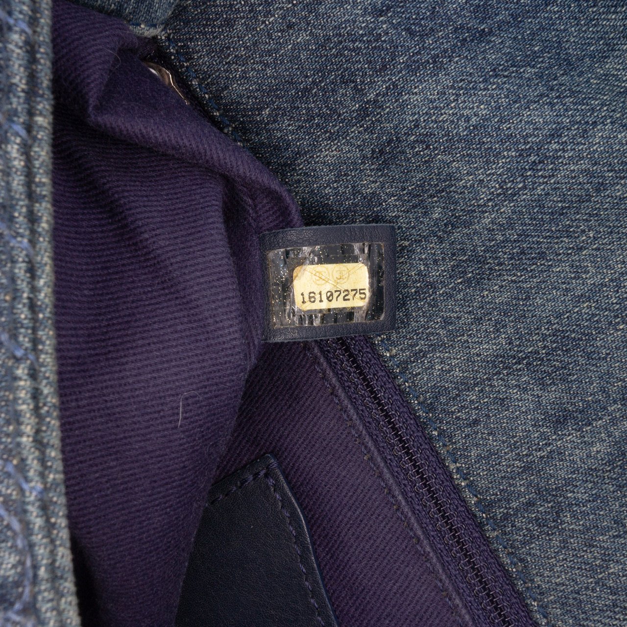 Chanel Large Embroidered Denim Camellia Flap Blauw