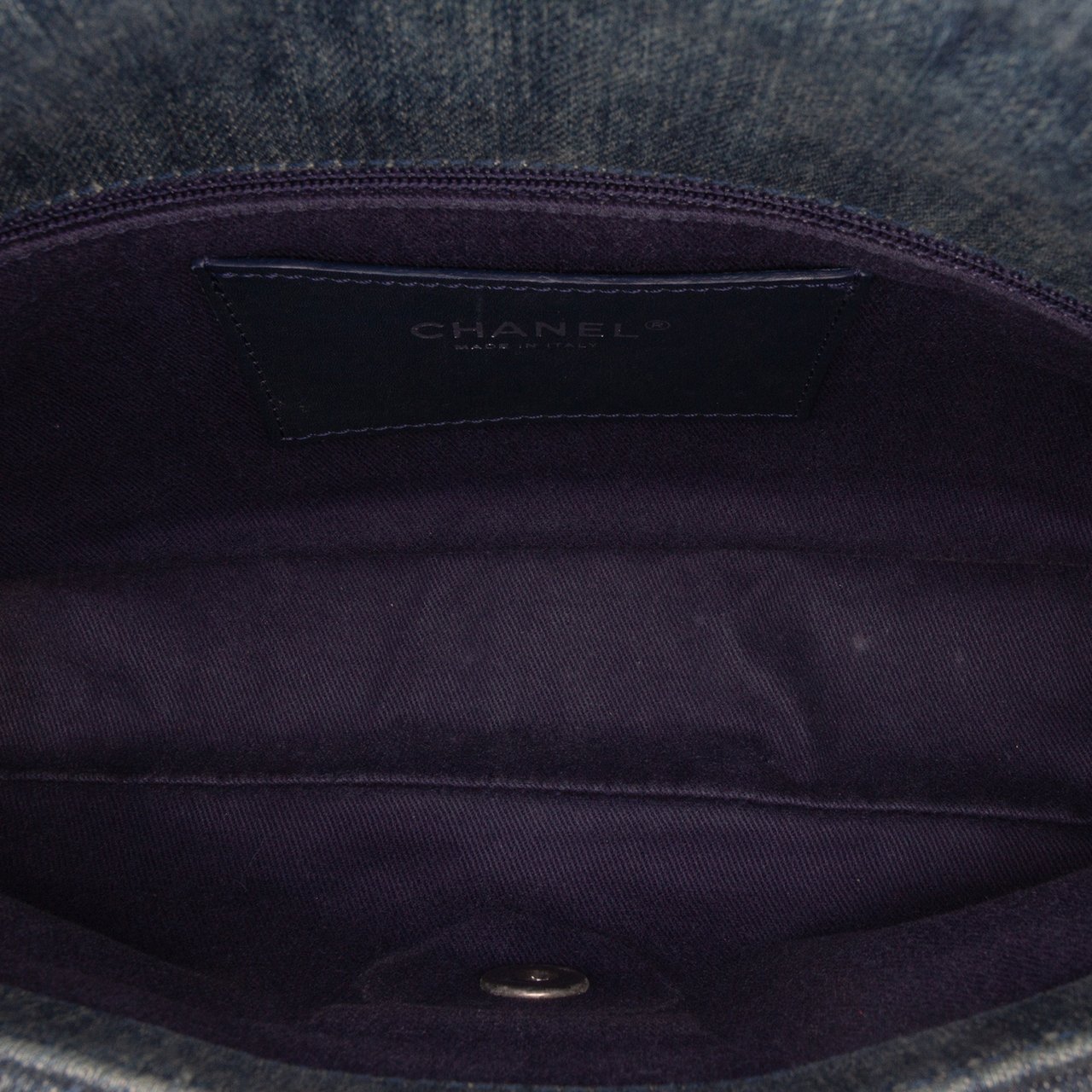 Chanel Large Embroidered Denim Camellia Flap Blauw
