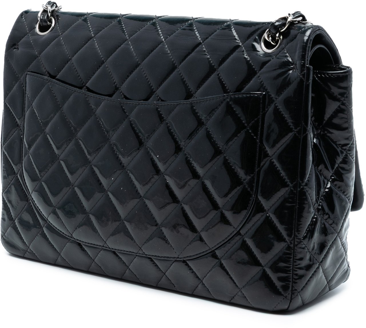 Chanel Jumbo Classic Patent Double Flap Zwart