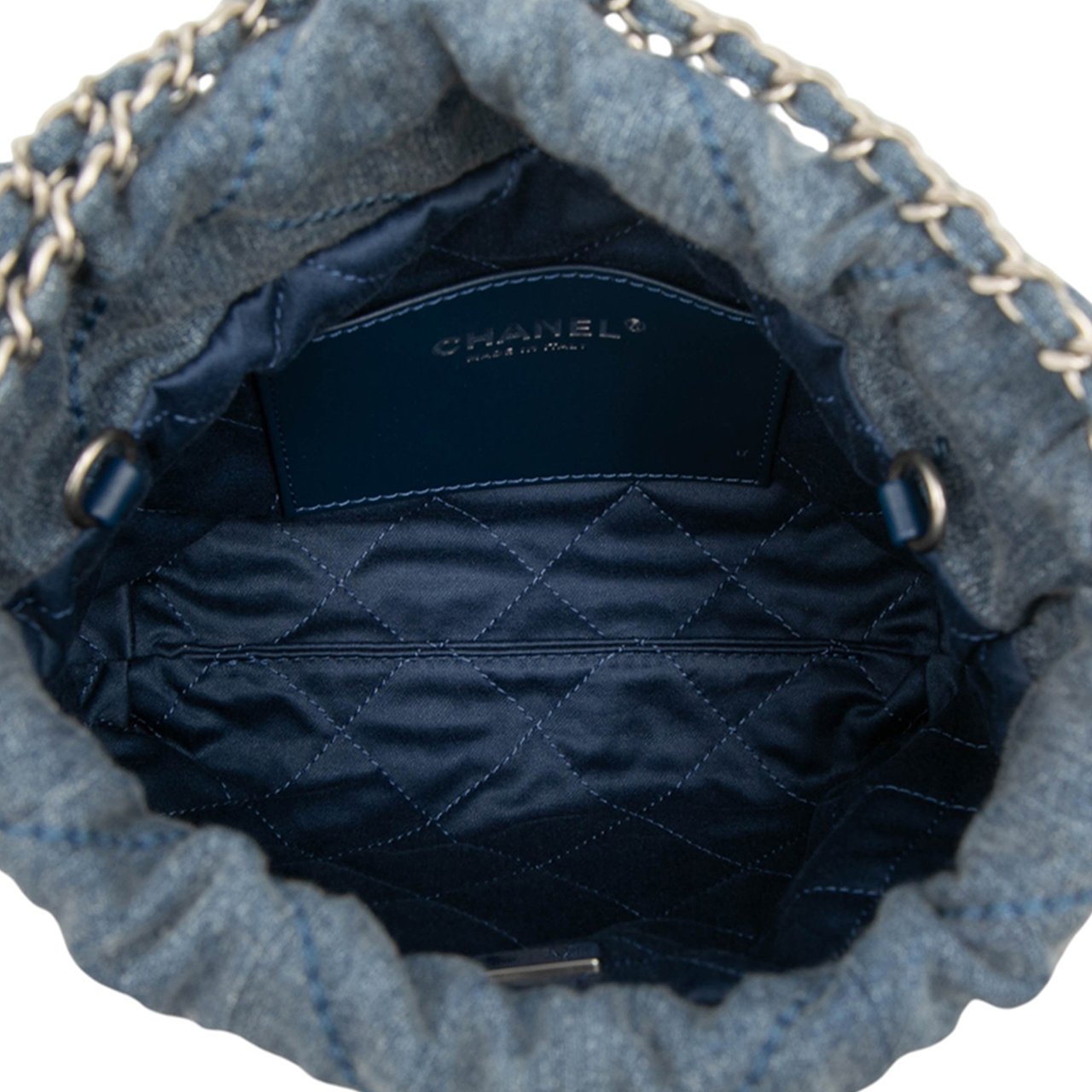 Chanel Mini Denim Studded 22 Handbag Blauw