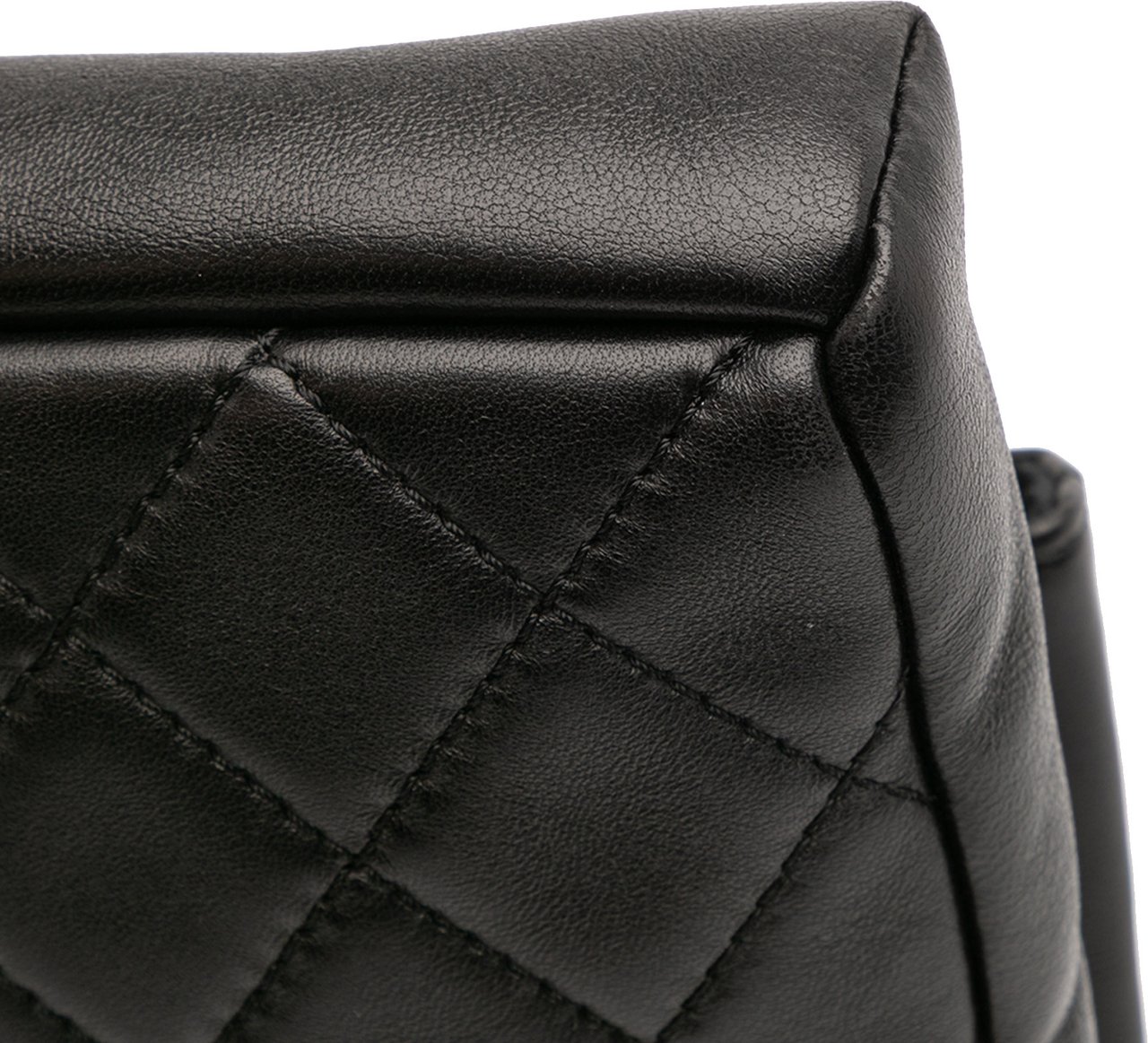 Chanel CC Quilted Lambskin Grip Clutch Zwart