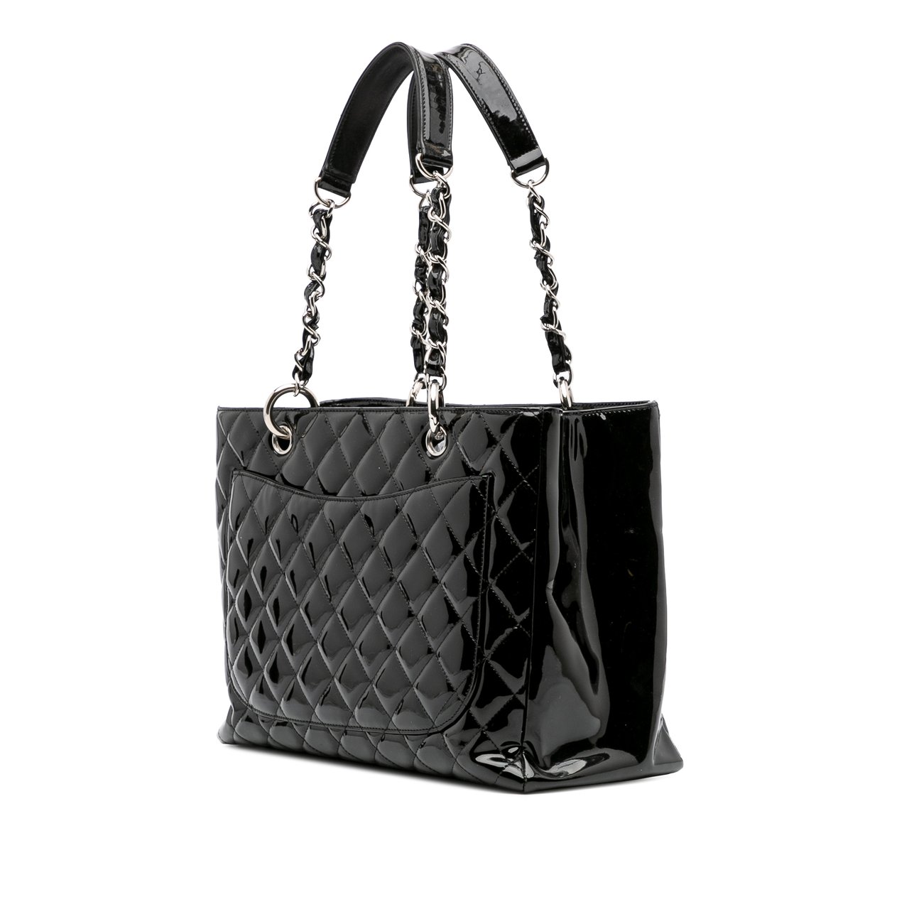 Chanel Patent Grand Shopping Tote Zwart